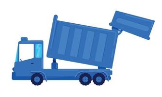 Dump truck semi flat color vector object