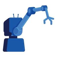 Industrial robotic arm semi flat color vector object