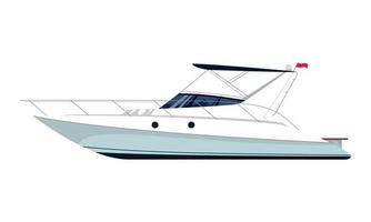 Luxury yacht semi flat color vector object