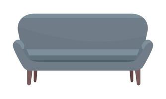 Gray sofa semi flat color vector object