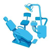 sala de tratamiento dental objeto vectorial de color semiplano vector