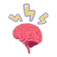 Brain in pain semi flat color vector object