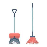 Floor sweeper semi flat color vector object