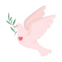 Peace dove semi flat color vector character