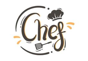 Chef Writing Calligraphy Illustration is Suitable for Additional Backgrounds, Posters, Banners and Others vector