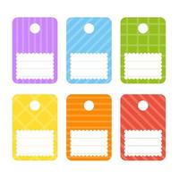 Gift tags. Bright stickers. Rectangular label. For holidays with space for your text. Color vector isolated illustration.