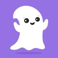 Cute ghost. Cartoon character. Colorful vector illustration. Isolated on color background. Design element. Template for your design, books, stickers, cards.