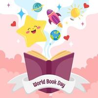 feliz dia mundial del libro vector