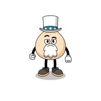Illustration of meat bun cartoon with i want you gesture vector