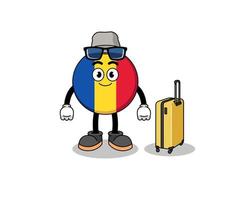 romania flag mascot doing vacation vector