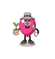 Illustration of balloon cartoon holding a plant seed vector