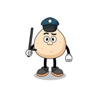 Cartoon Illustration of meat bun police vector