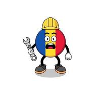 Character Illustration of romania flag with 404 error vector