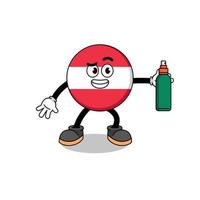 austria flag illustration cartoon holding mosquito repellent vector