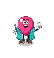 Illustration of balloon mascot as a dentist vector