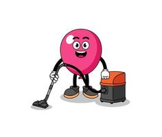Character mascot of balloon holding vacuum cleaner vector