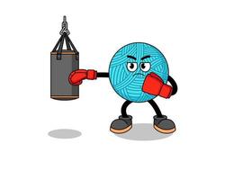 Illustration of yarn ball boxer vector