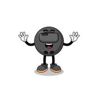 Illustration of bowling ball with a vr headset vector