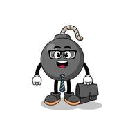 bomb mascot as a businessman vector