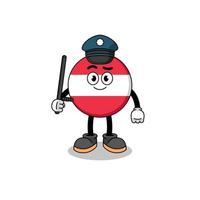 Cartoon Illustration of austria flag police vector