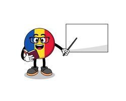 caricatura de la mascota del maestro de la bandera de rumania vector