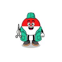 Illustration of indonesia flag mascot as a surgeon vector