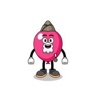caricatura de personaje de globo como veterano vector
