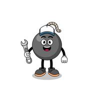 bomb illustration cartoon as a mechanic vector