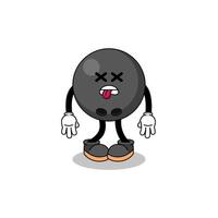 bowling ball mascot illustration is dead vector