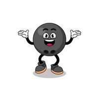 bowling ball cartoon searching with happy gesture vector