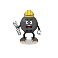 Character Illustration of bowling ball with 404 error vector