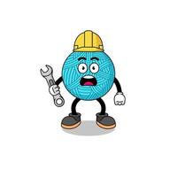 Character Illustration of yarn ball with 404 error vector