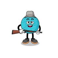 Cartoon Illustration of yarn ball hunter vector