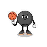 ilustración de bola de boliche como jugador de baloncesto vector