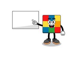 cube puzzle illustration doing a presentation vector