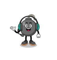 Mascot Illustration of bomb as a customer services vector