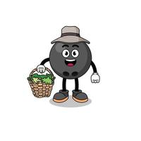 Character Illustration of bowling ball as a herbalist vector