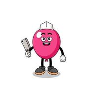 Mascot of balloon as a butcher vector