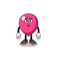 balloon cartoon illustration with sad face vector