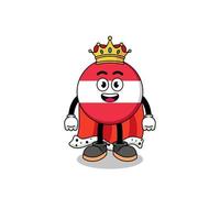 ilustración de mascota del rey de la bandera de austria vector