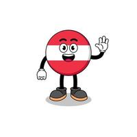 austria flag cartoon doing wave hand gesture vector