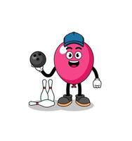 Mascot of balloon as a bowling player vector