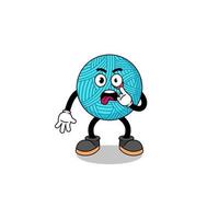 Character Illustration of yarn ball with tongue sticking out vector