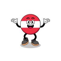 austria flag cartoon searching with happy gesture vector