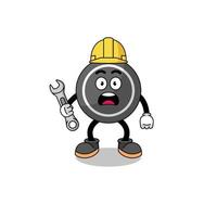 ilustración de personaje de disco de hockey con error 404 vector