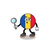 Mascot of romania flag searching vector