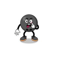 Character Illustration of bowling ball with tongue sticking out vector