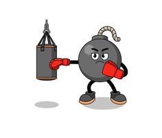 ilustración de boxeador bomba vector