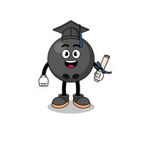 bowling ball mascot with graduation pose vector