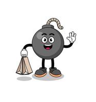 Cartoon of bomb shopping vector